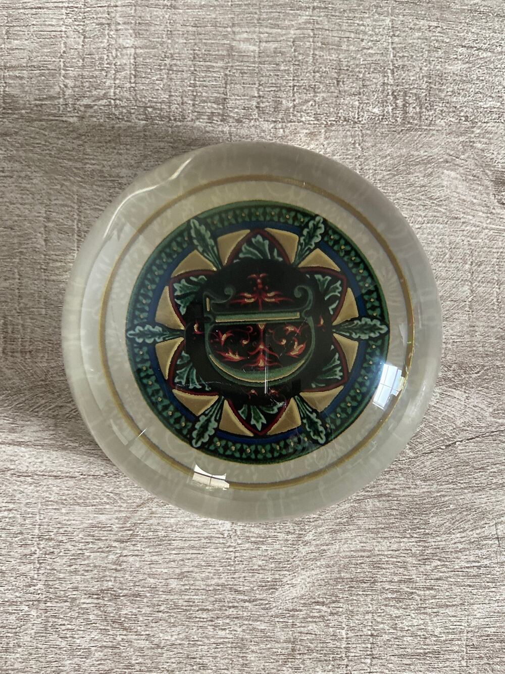 Punch Studio Crystal Domed Paperweight Made in France Printed in USA